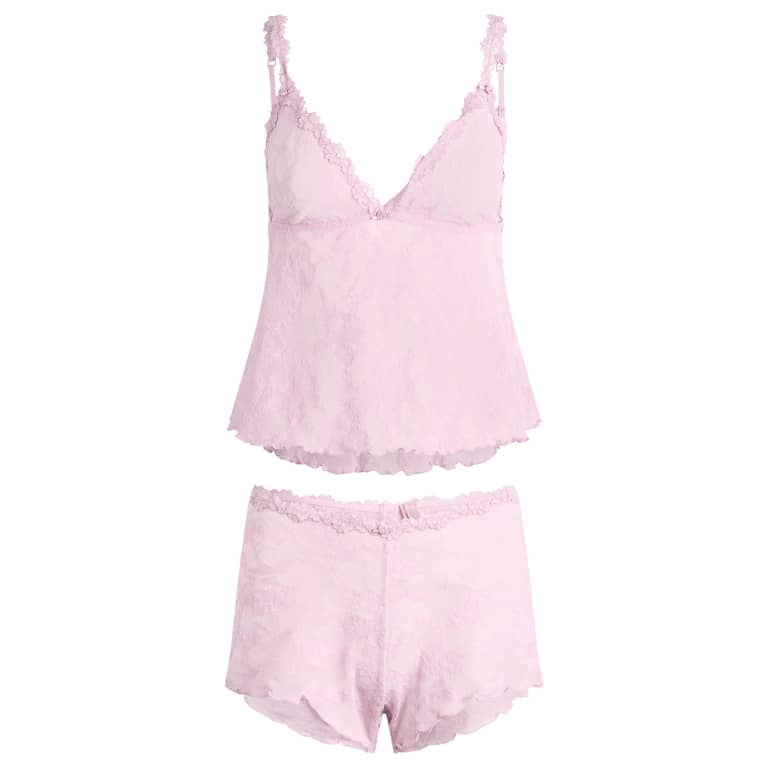 SKIMS Stretch Lace Triangle Cami & Short Set