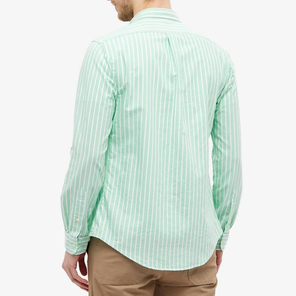 Polo Ralph Lauren Button Down Stripe Oxford Shirt Green & White END. (US)