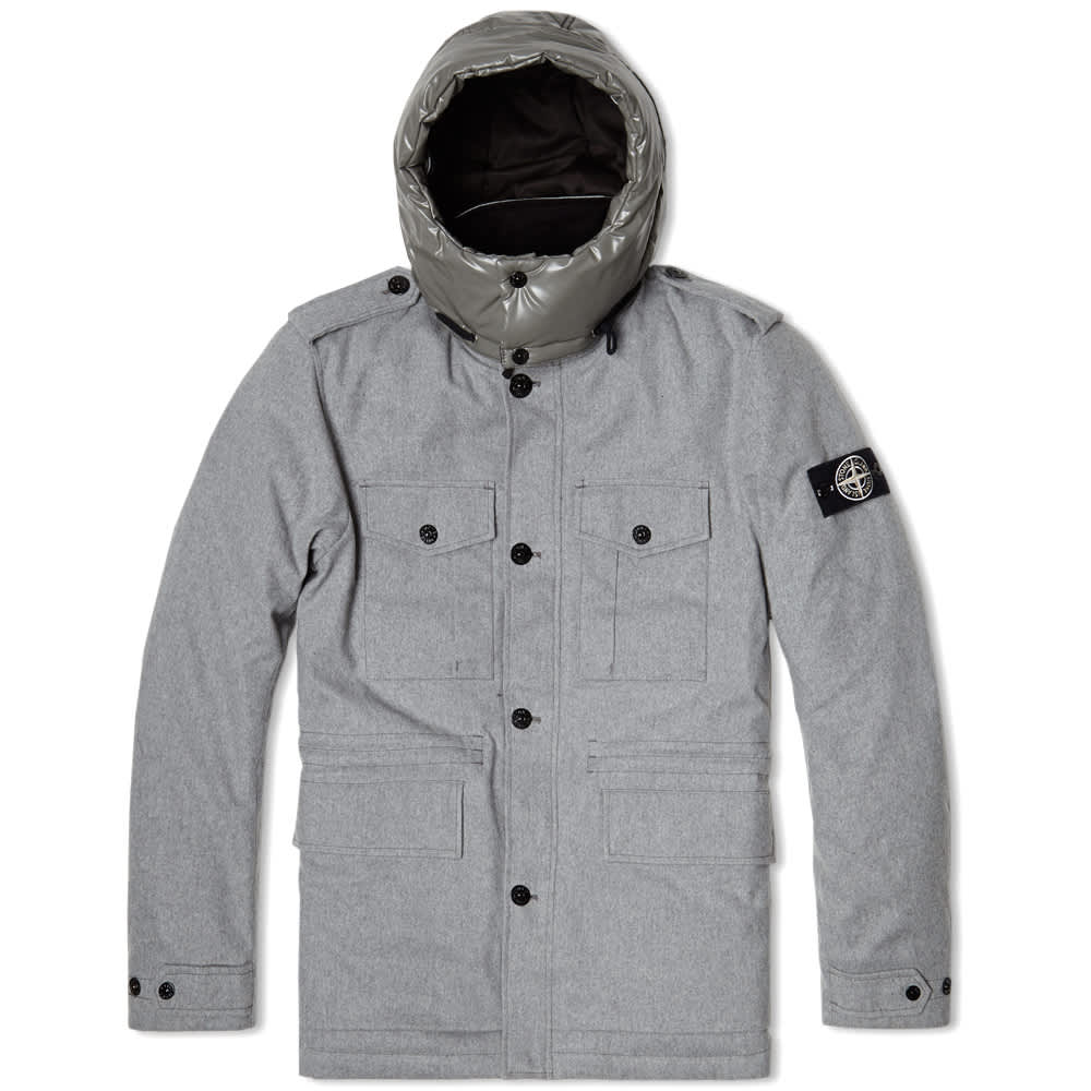Stone Island Wool Blend Ice Jacket Ice Grey END. (KR)