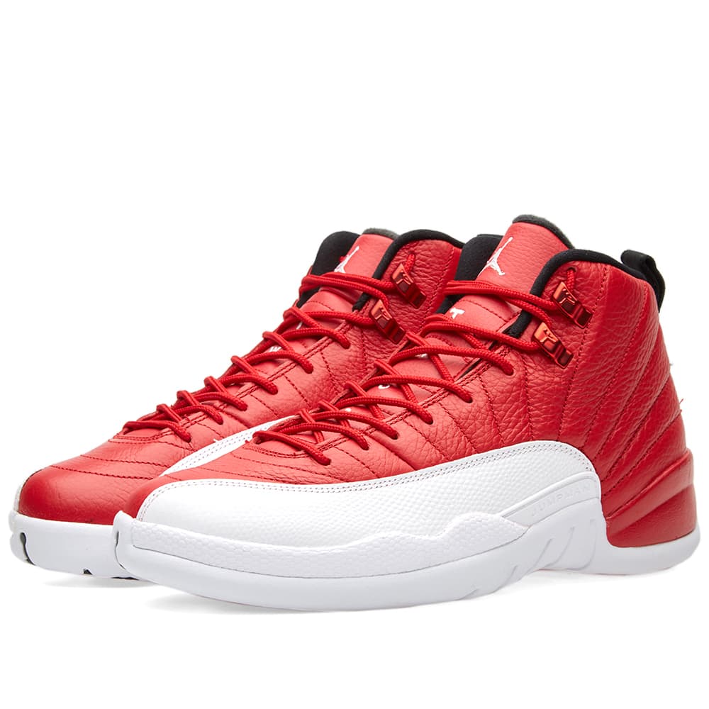 red and white jordan 12's