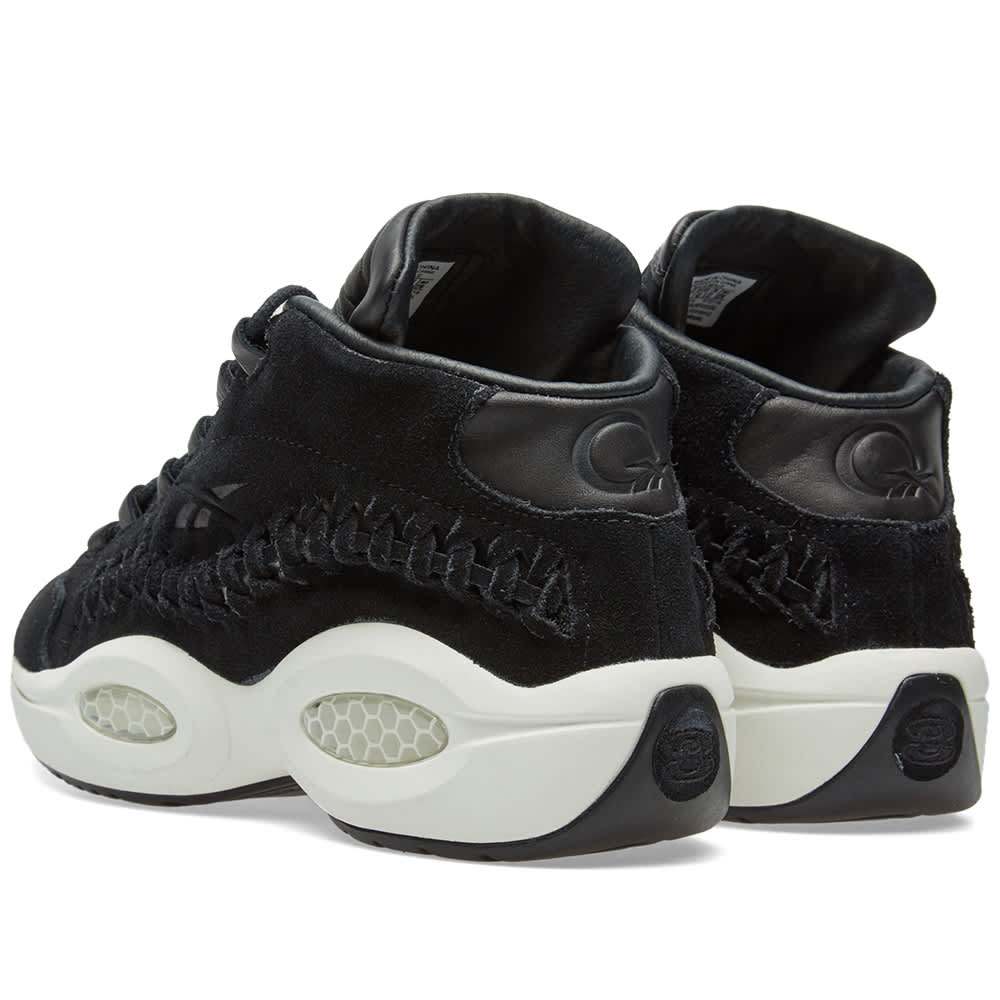 reebok question mid black and white