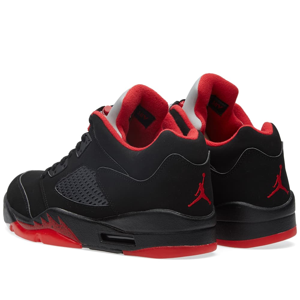 air jordan 5 retro low black red