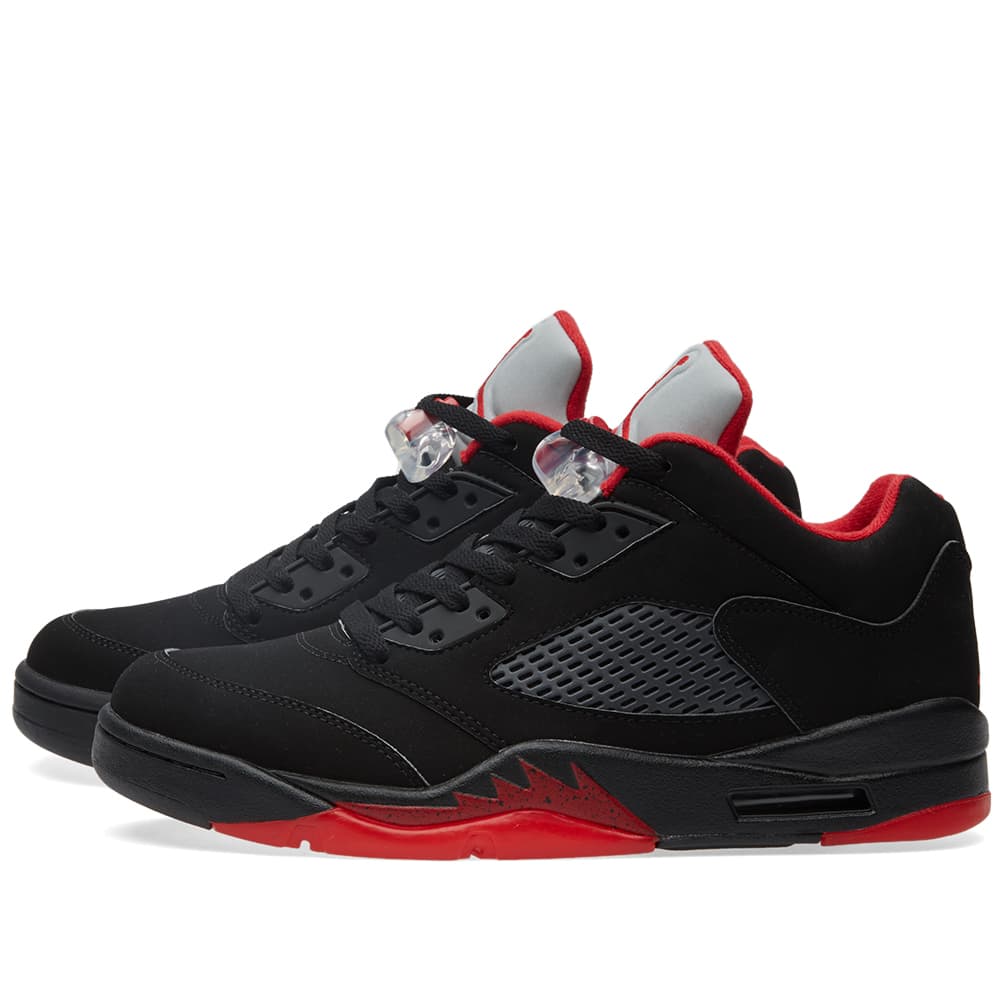 air jordan 5 retro low black red