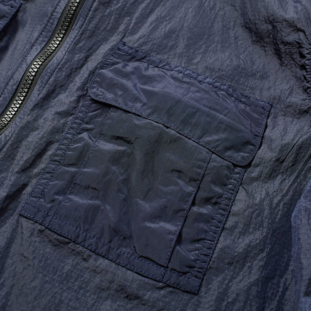 blue nylon stone island overshirt