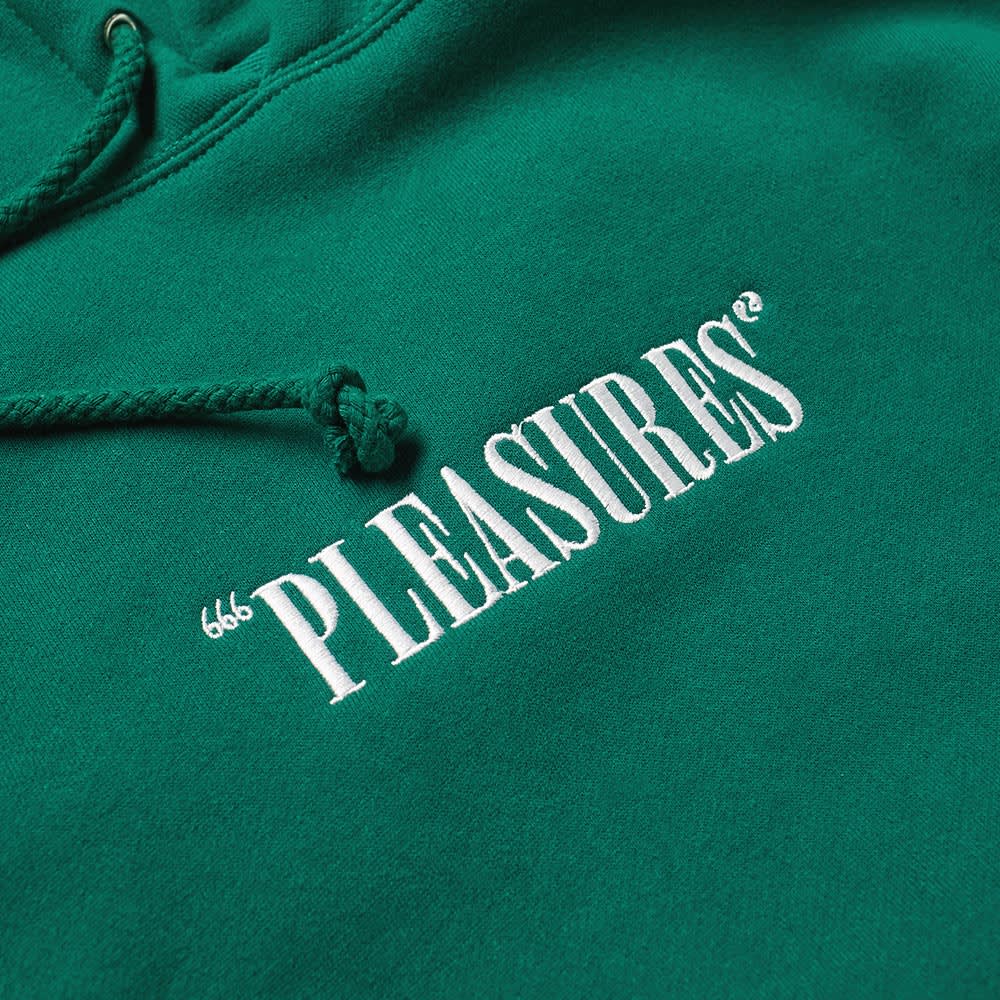 PLEASURES Core Logo Embroidered Hoody Forest Green | END.