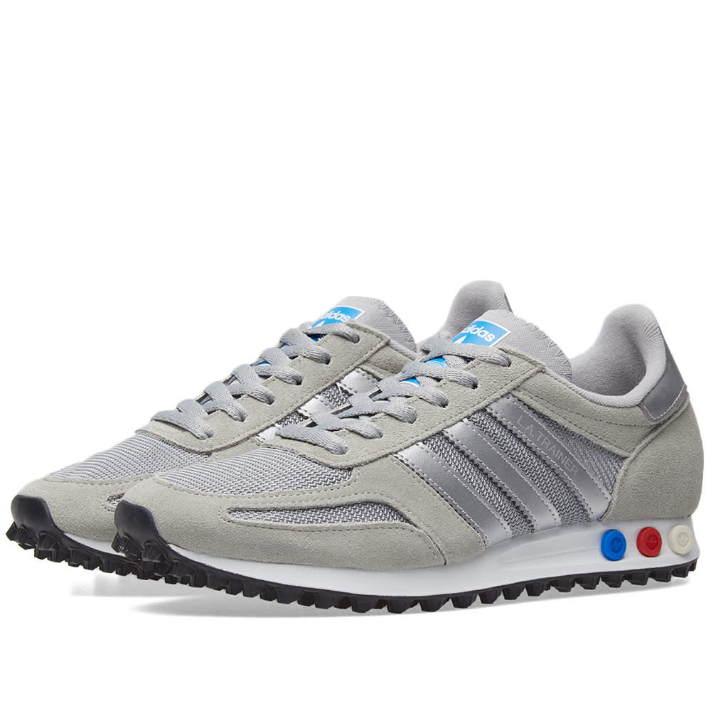 Adidas LA Trainer Grey, Metallic Silver & White | END. (UK)