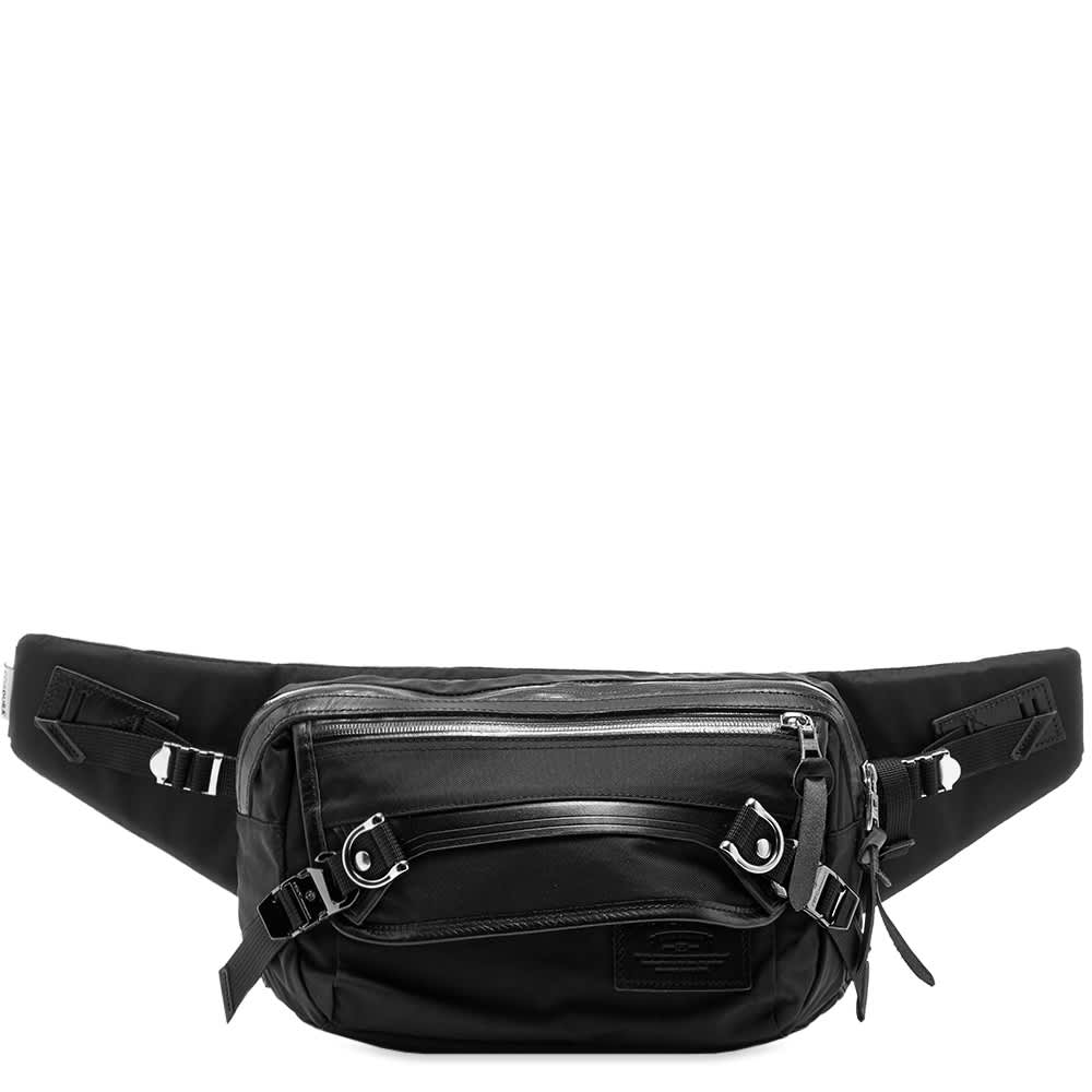 MasterPiece Potential Leather Trim Waist Bag Black END.