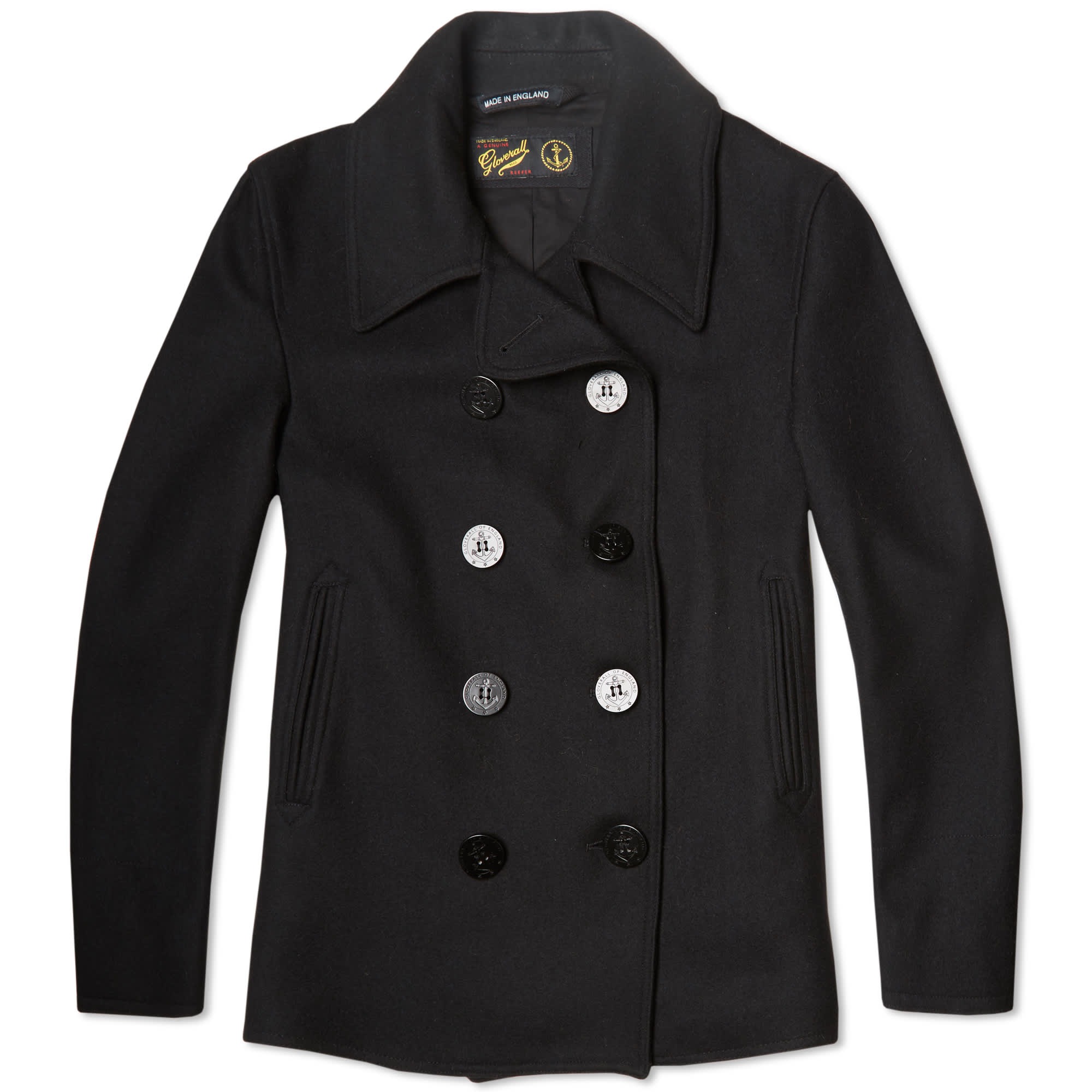 Gloverall Reefer Pea Coat Black END.