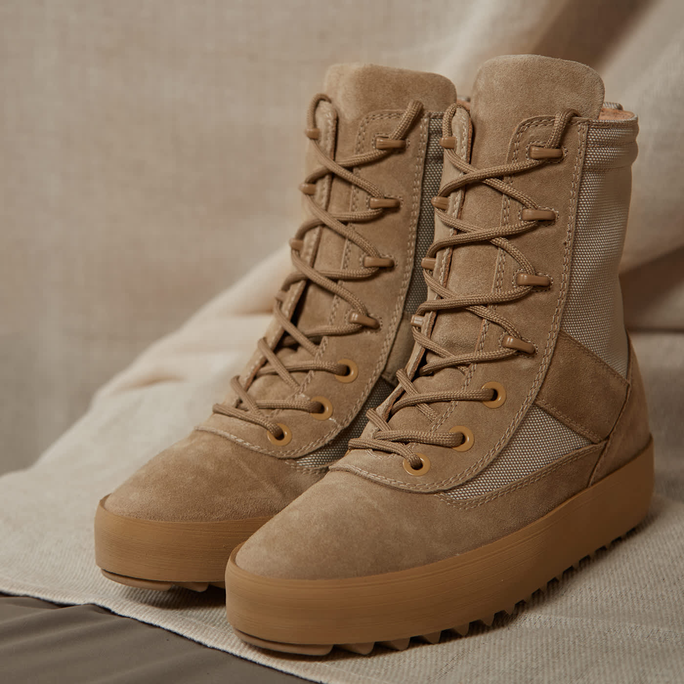 yeezy military boots on feet