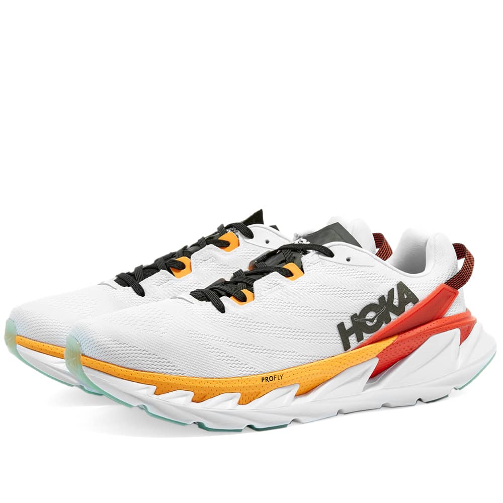 HOKA ONE ONE Elevon 2 Sneakers White & Blazing Orange END.