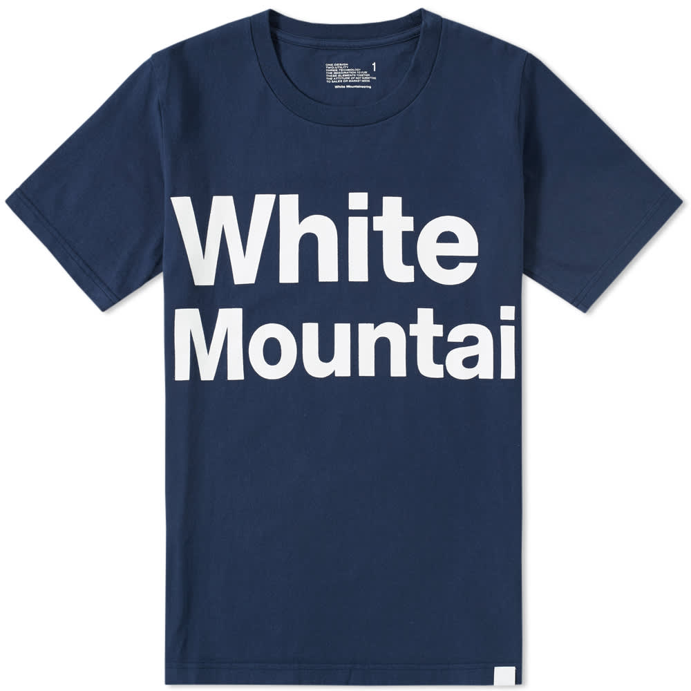 White Mountaineering Logo Print Tee Navy END.