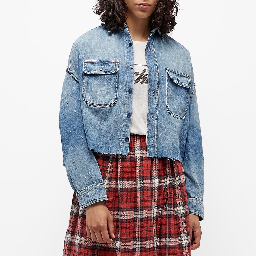 r13 cropped denim shirt
