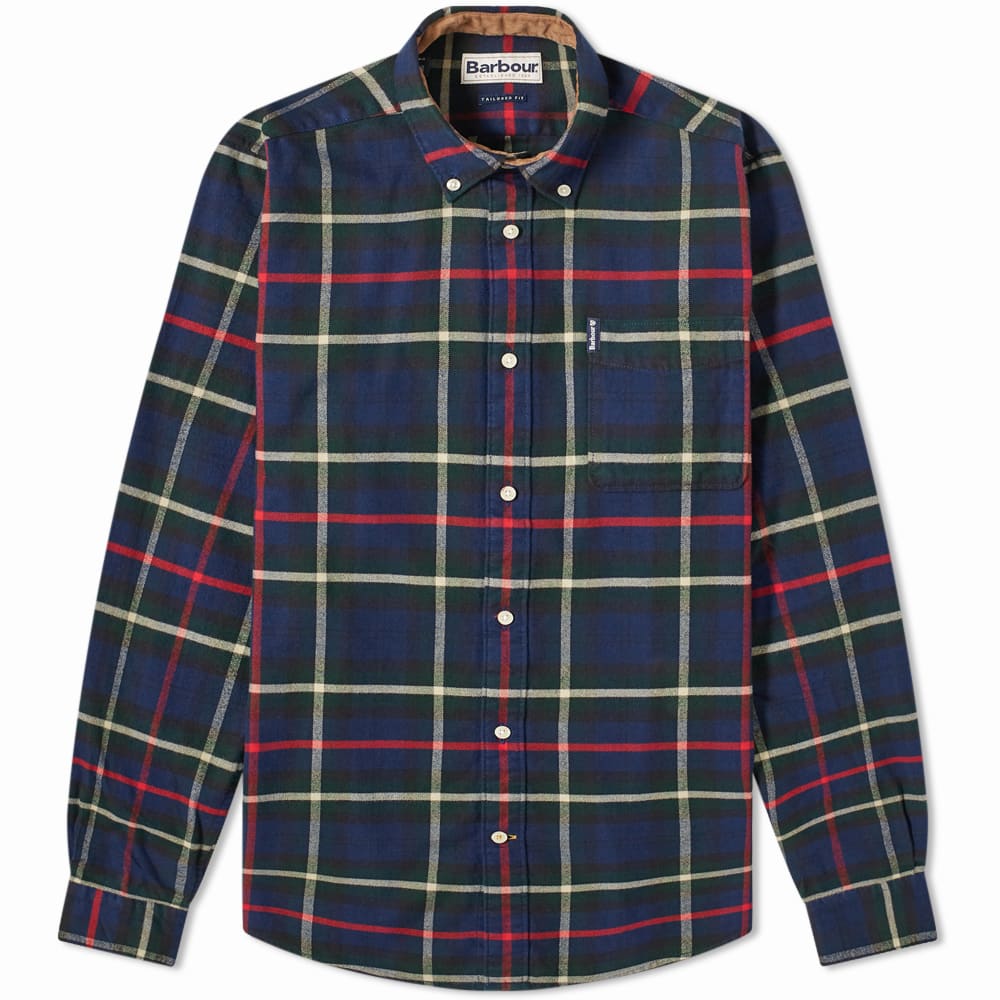 barbour highland check shirt navy