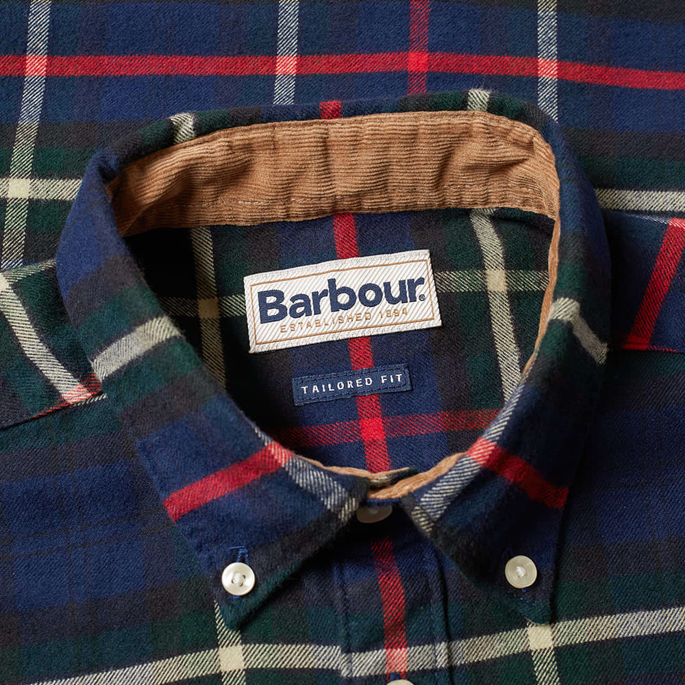 barbour highland check shirt navy