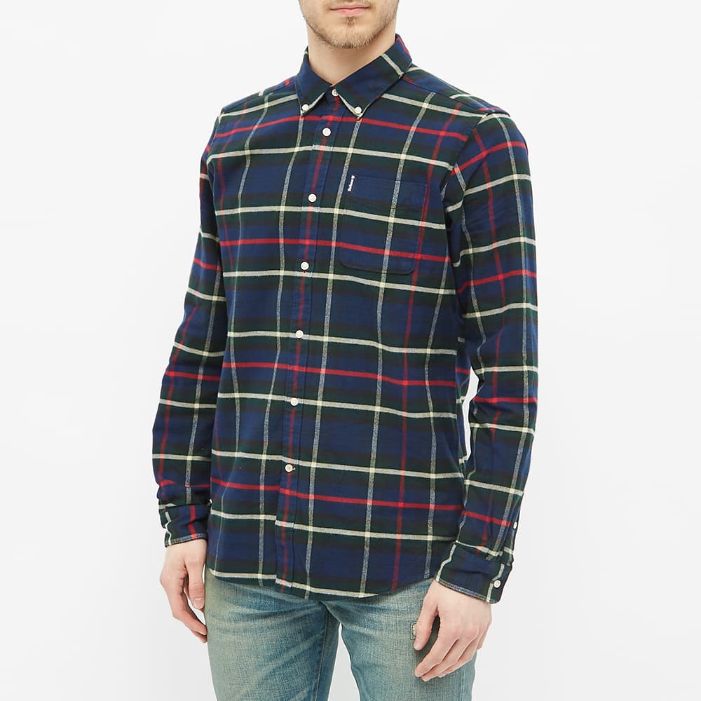 barbour highland check shirt navy