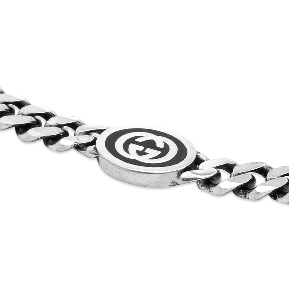 Gucci Interlocking G Enamel Bracelet Sterling Silver END. (JP)