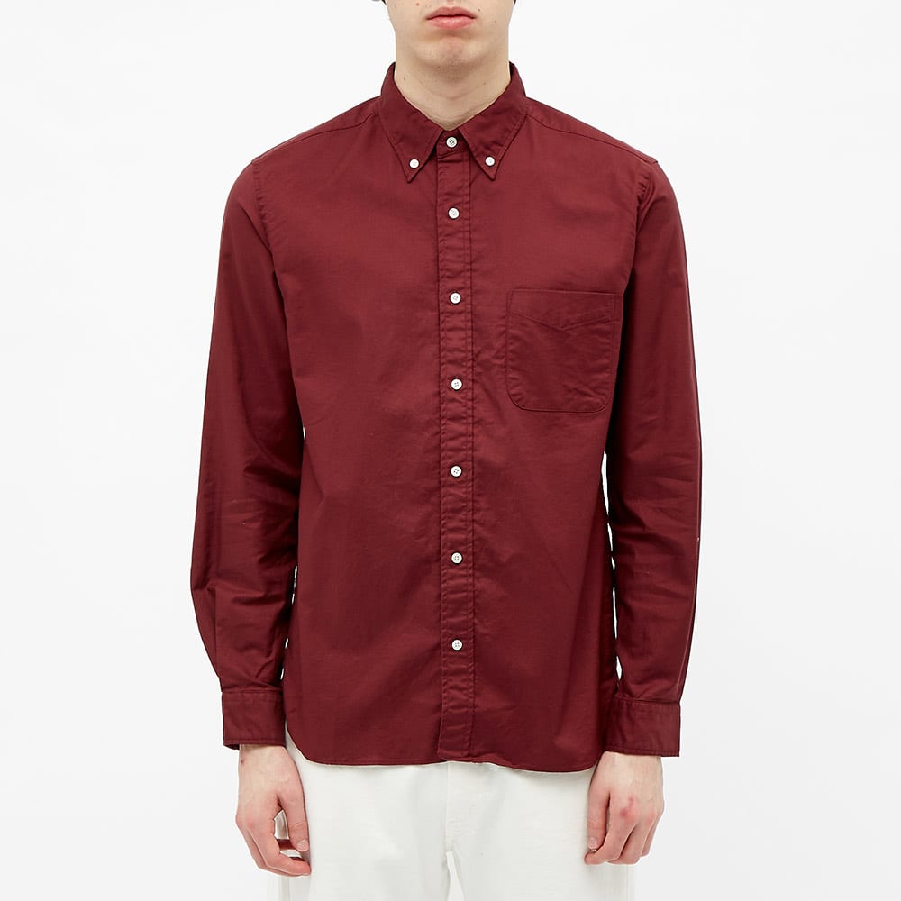 Beams Plus Button Down Oxford Shirt Burgundy END. (TW)