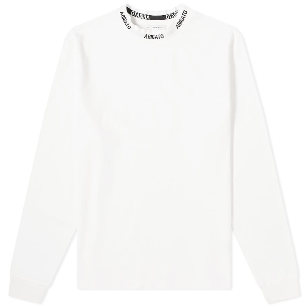 white mock neck long sleeve top