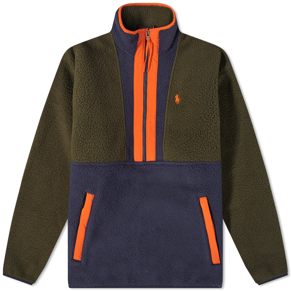 Polo Ralph Lauren Fleece Quarter Zip Company Olive Multi | END. (CA)