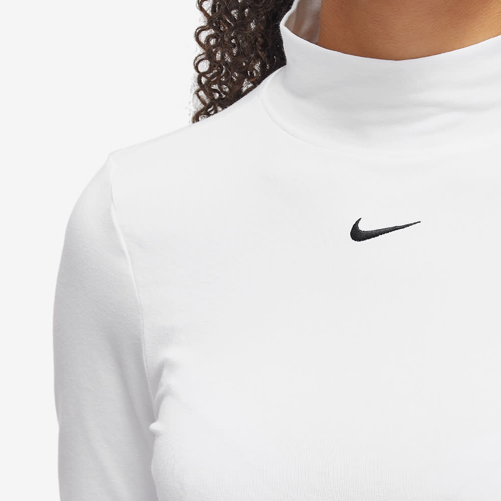Nike Essentials Long Sleeve Mock Neck White & Black | END. (BE)