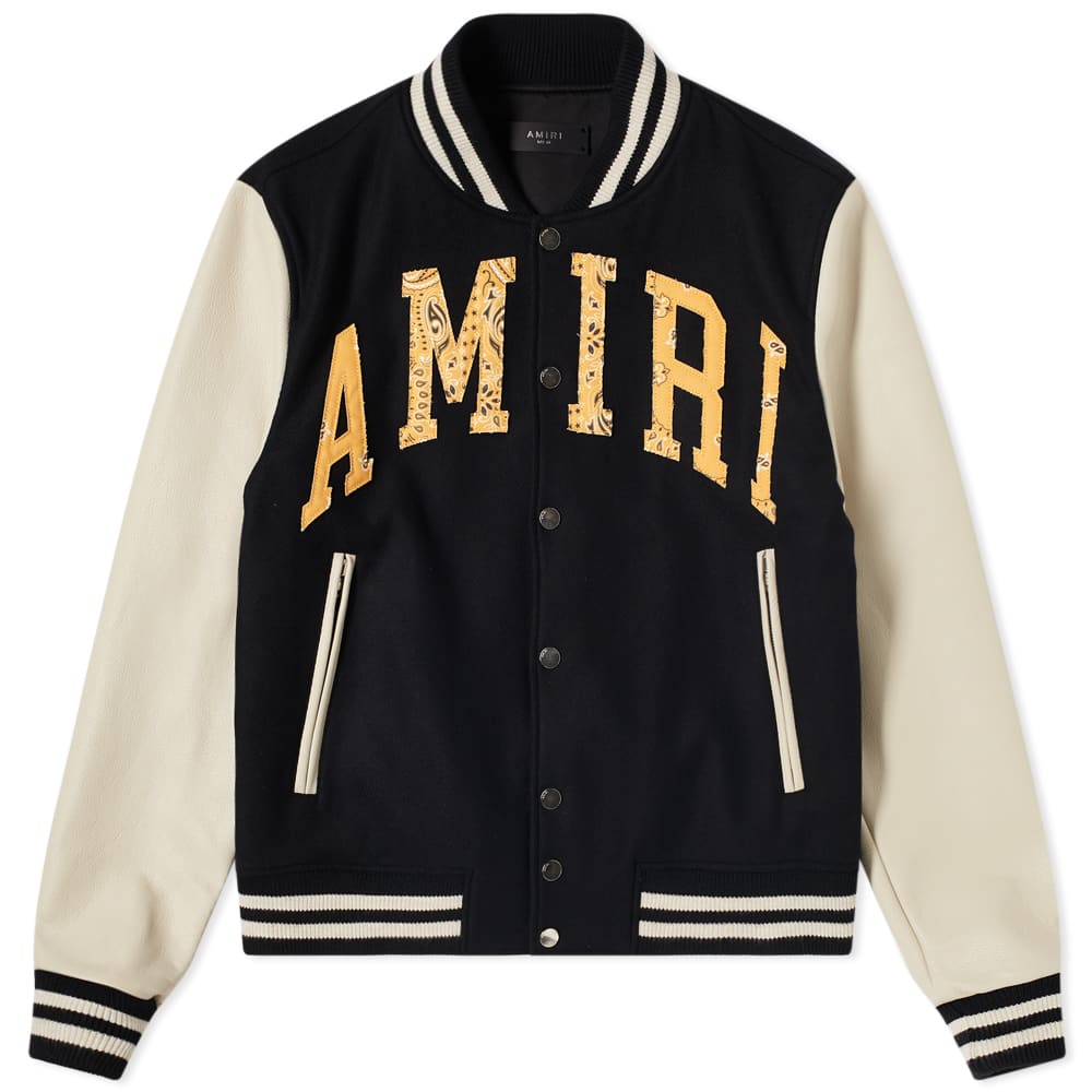 AMIRI Vintage Applique Varsity Jacket Black END. (US)