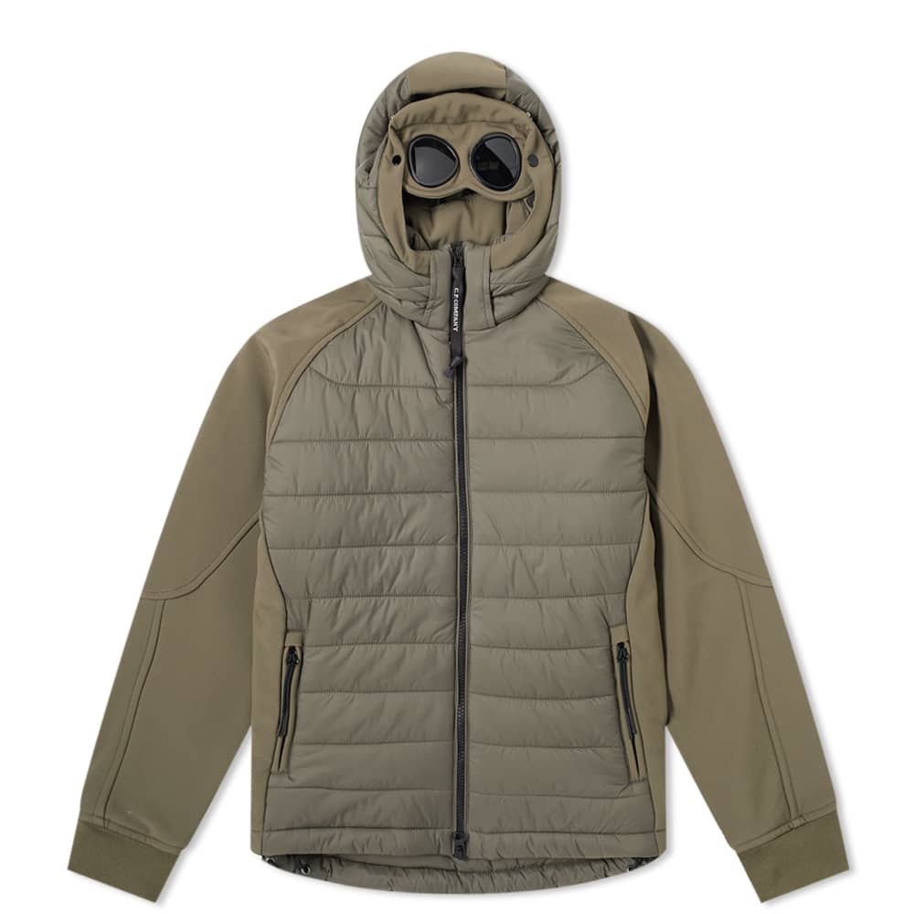 C.P. Company Undersixteen Shell Down Goggle Jacket Olive END.