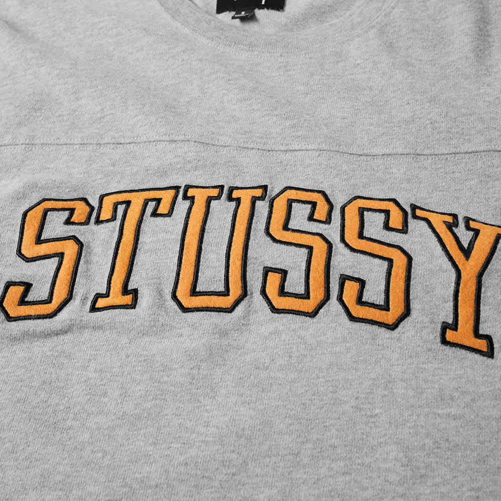 Stussy Long Sleeve Kent Football Jersey Tee Grey Heather END. (US)