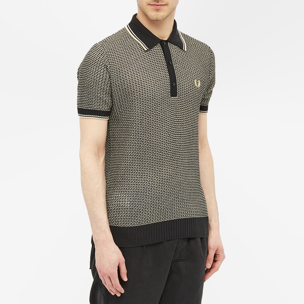 black fred perry knitted polo shirt