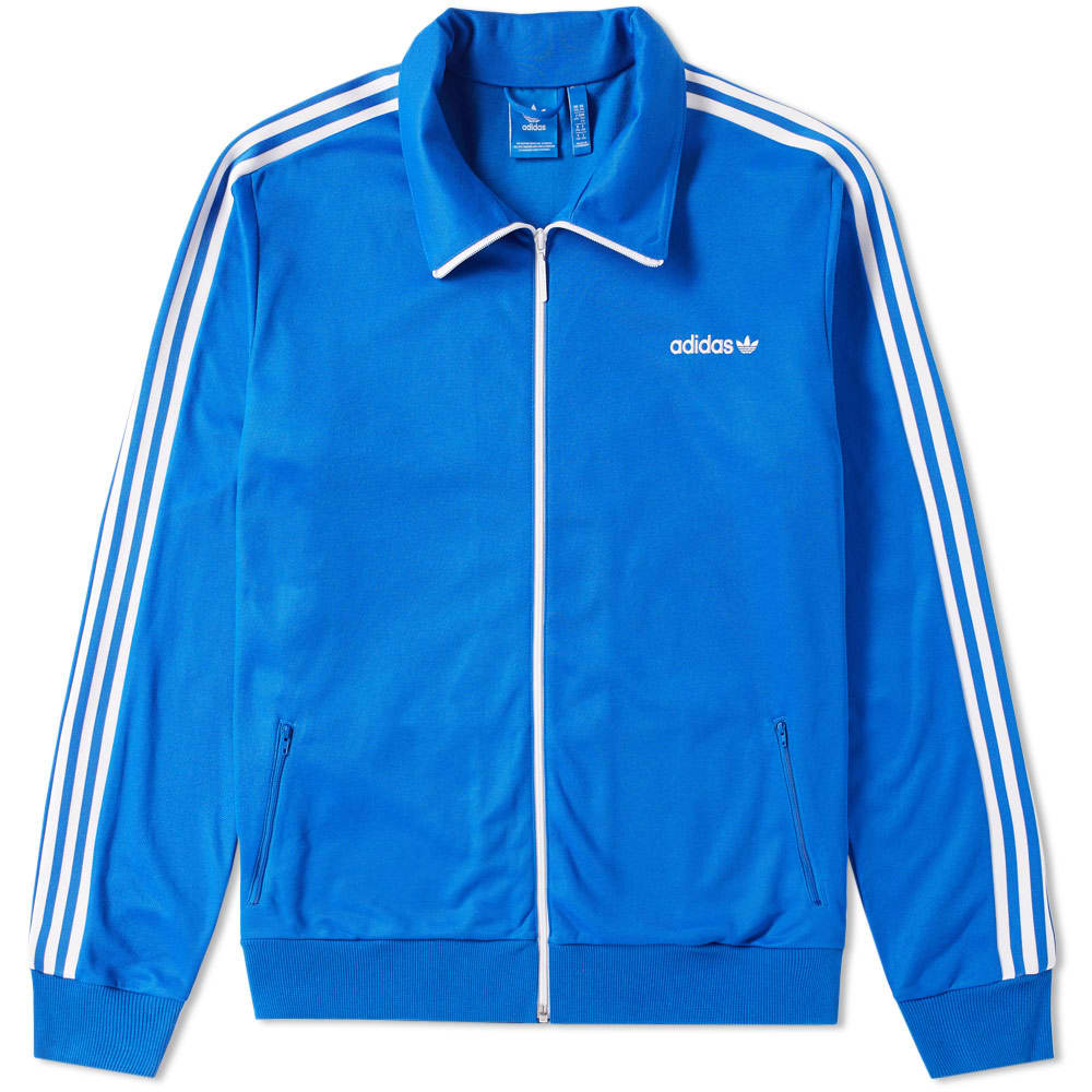 adidas beckenbauer track top blue