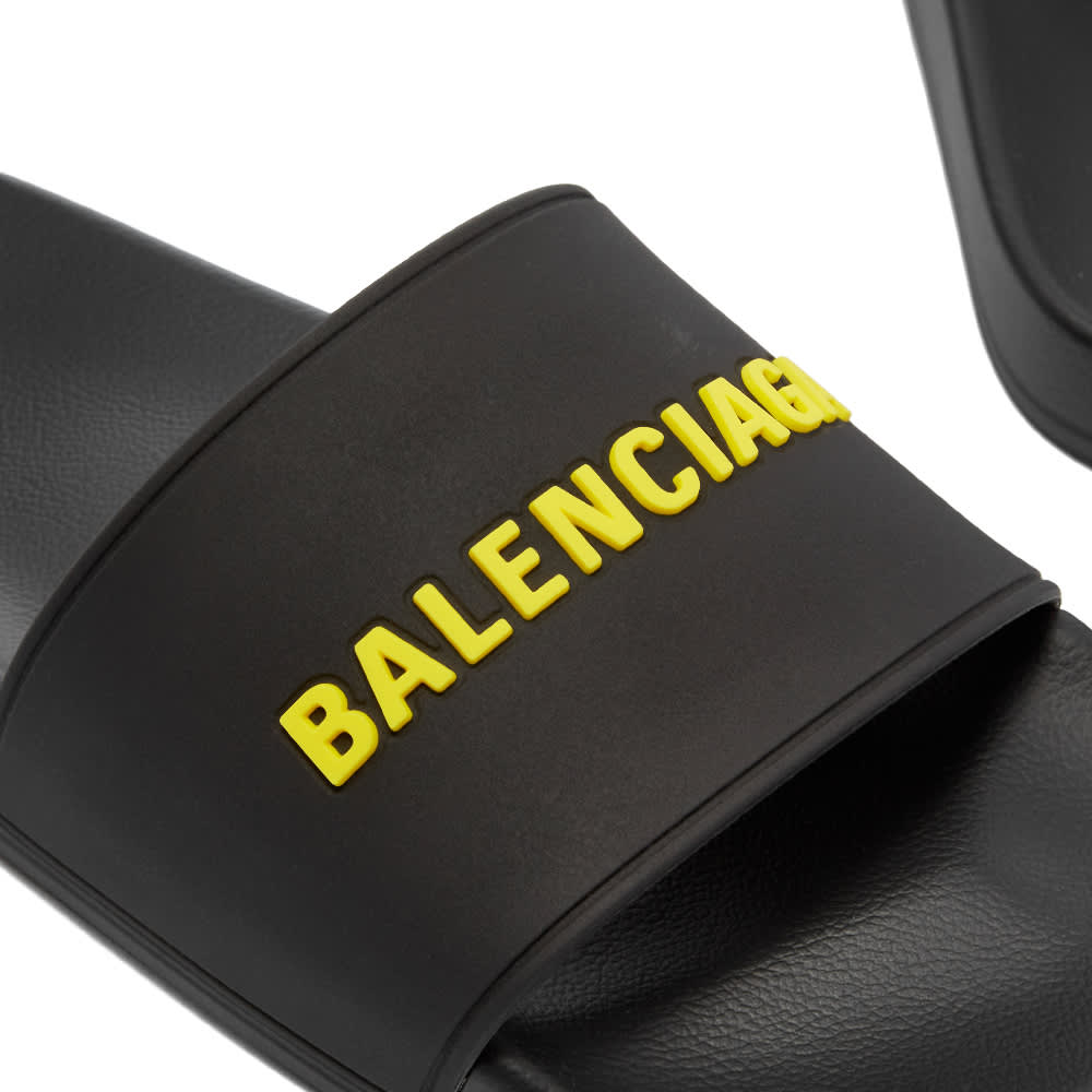Balenciaga Rubber Logo Pool Slide Black & Fluo Yellow END. (DK)