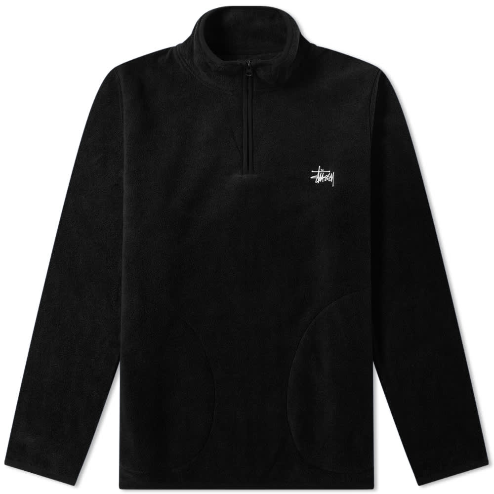 stussy polar fleece zip up shirt