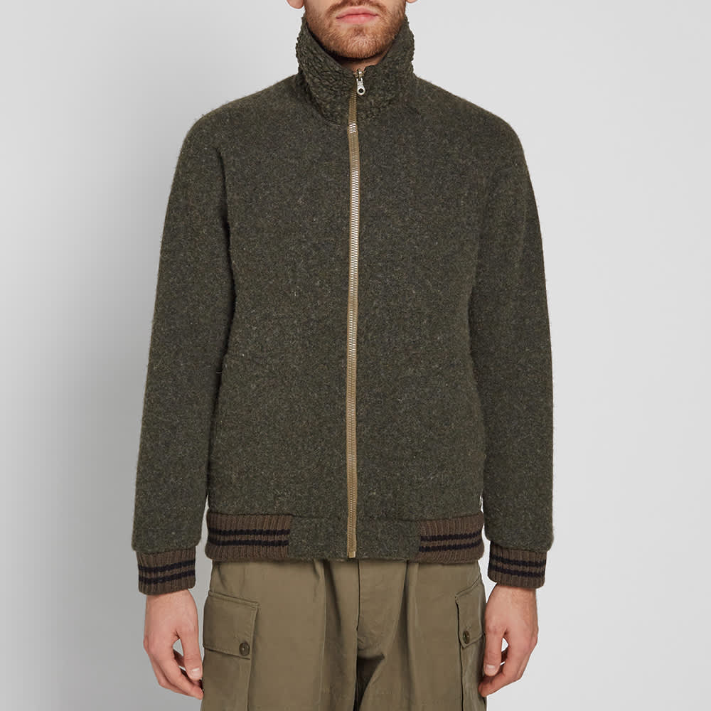 Nigel Cabourn x Peak Performance Wool Zip Fleece Jacket Army END