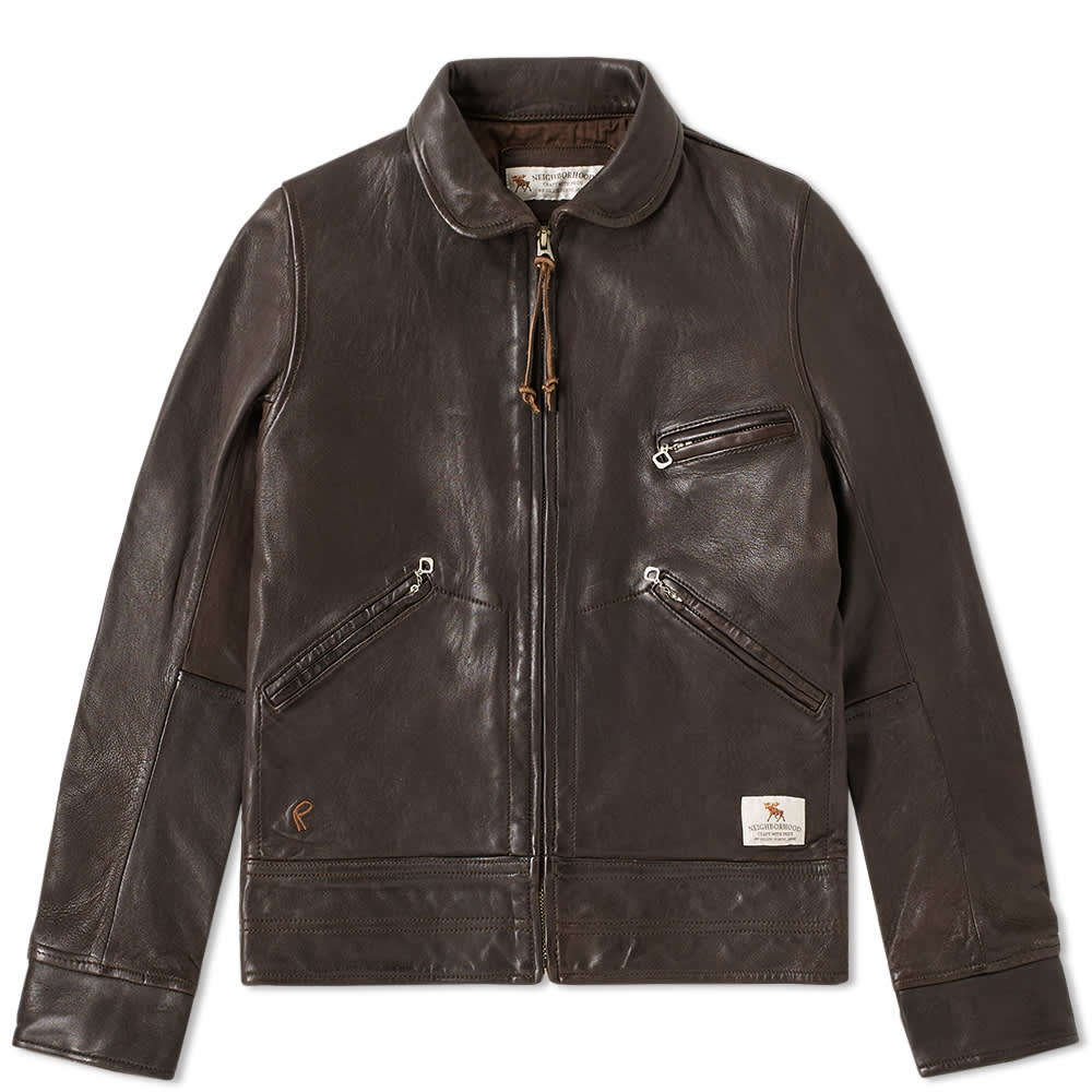 Neighborhood Nova Leather Jacket Brown END. (UK)