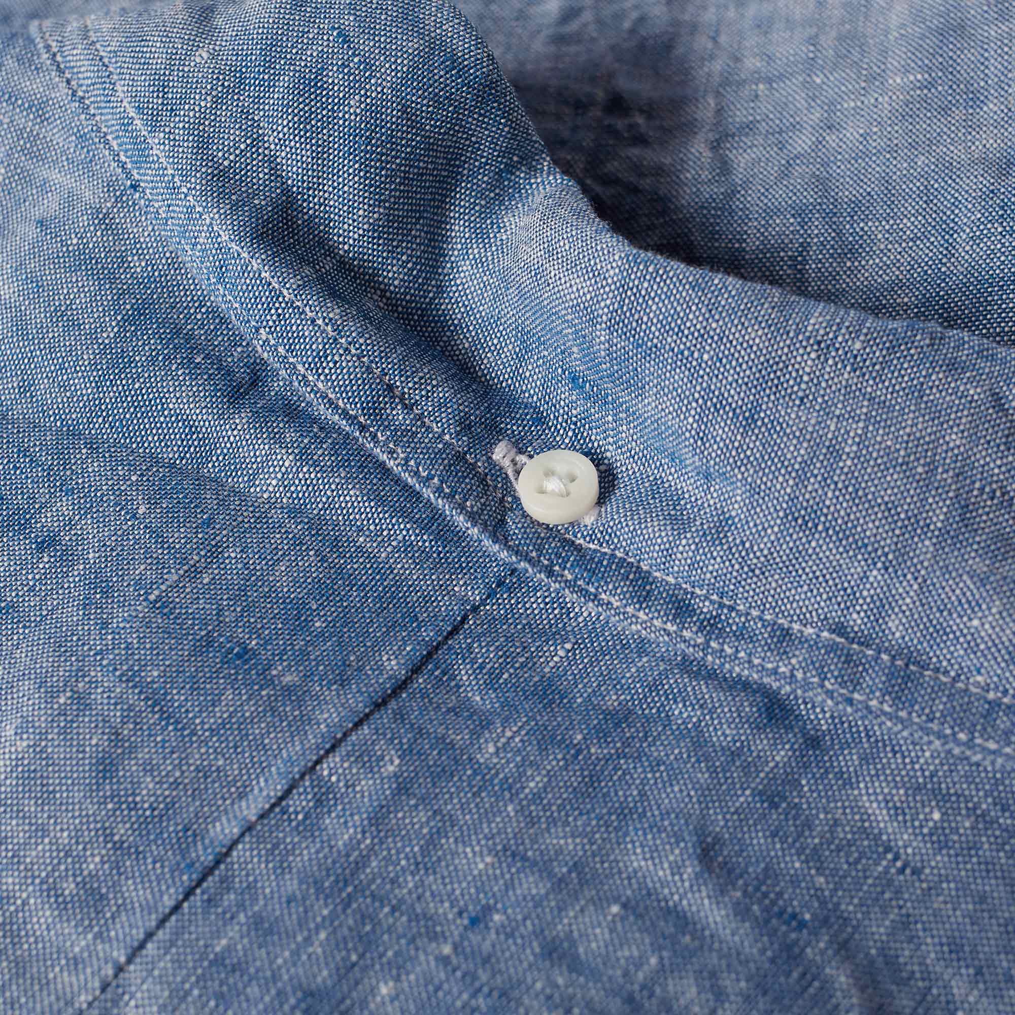 Gitman Vintage Short Sleeve Linen Chambray Shirt Blue | END. (UK)