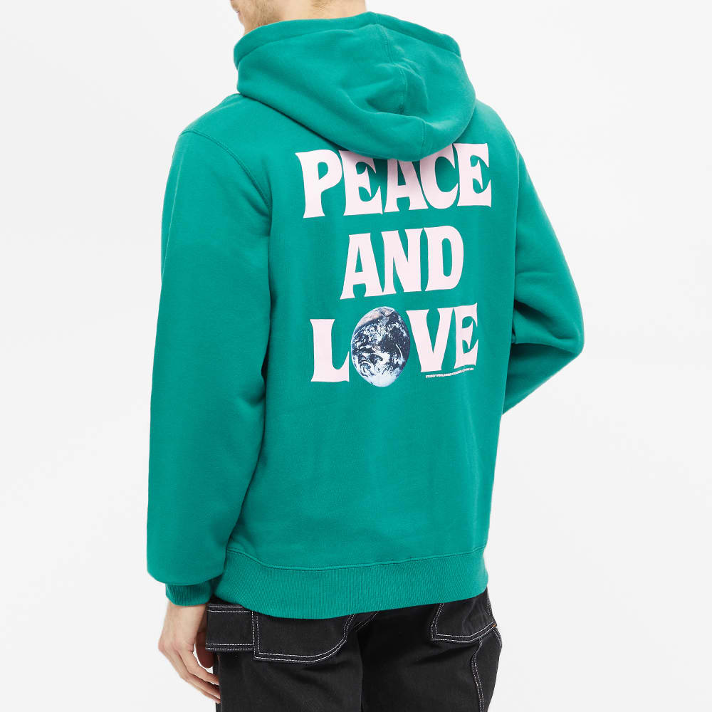 Stussy peace and love hoodie green clearance