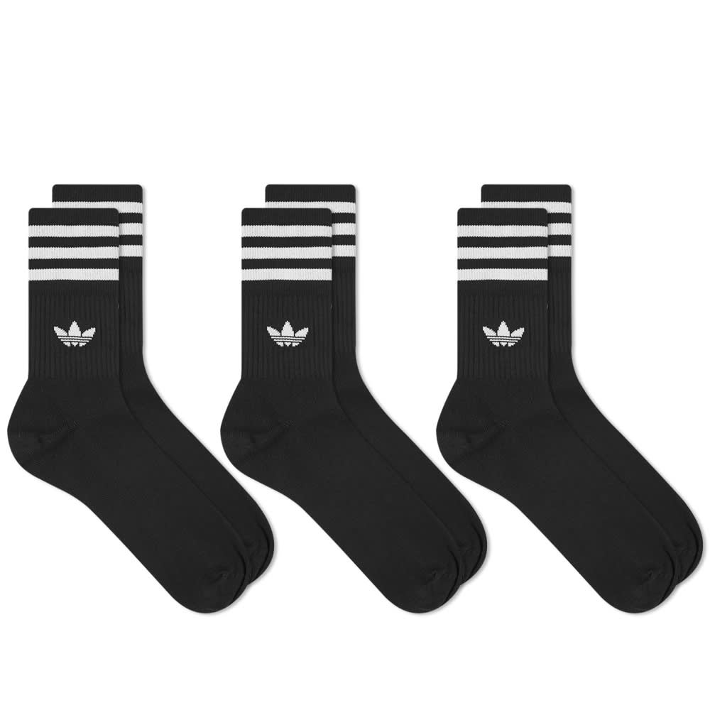 Adidas Mid Cut Sock 3 Pack Black White END 