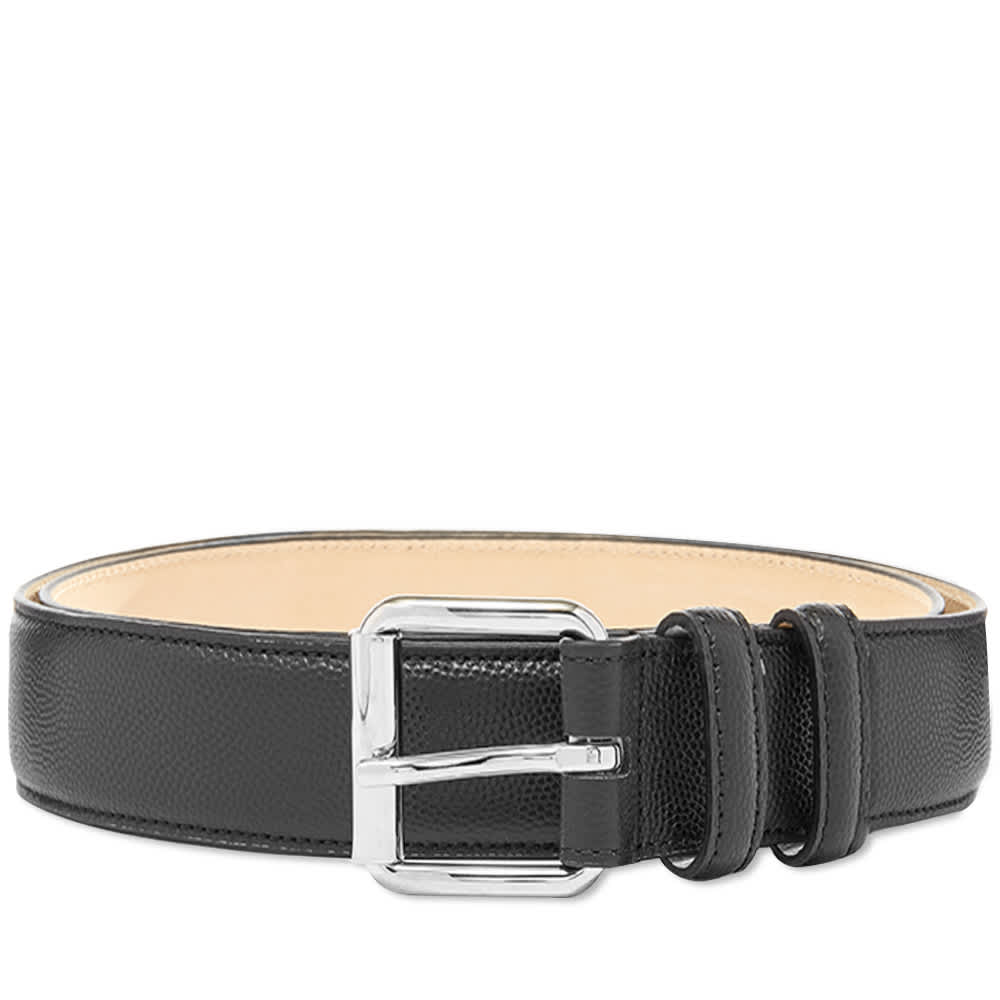 A.P.C. Classic Paris Grain Leather Belt Black END.