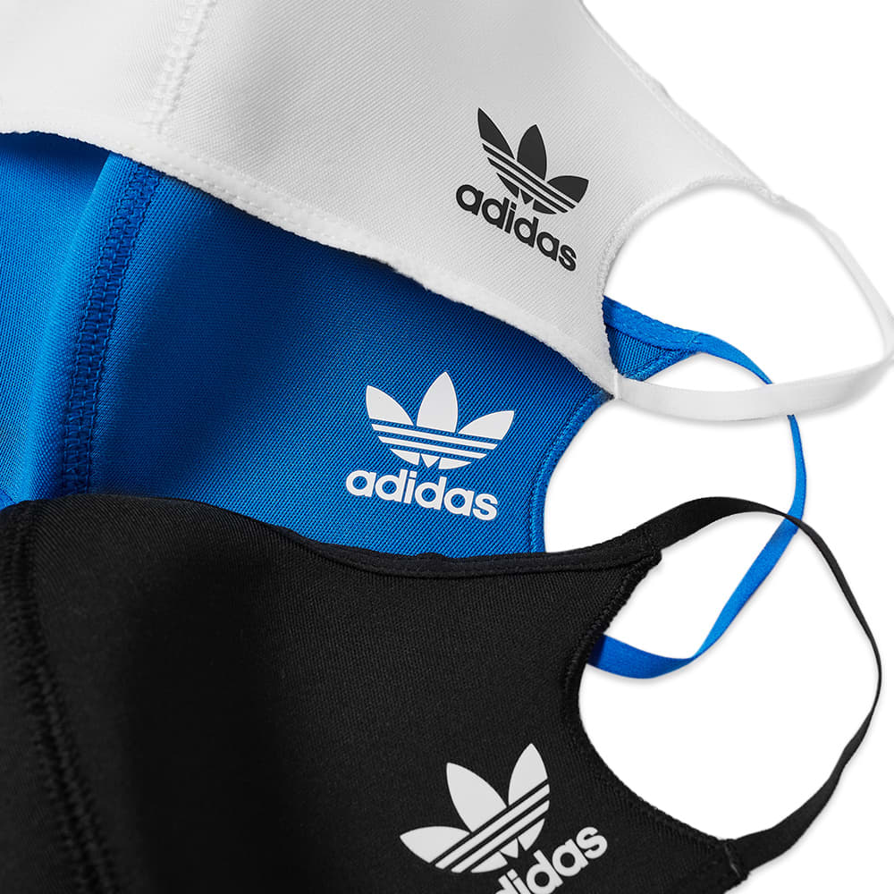Adidas BoS Logo Face Mask 3 Pack Black, White & Blue Bird END. (ES)