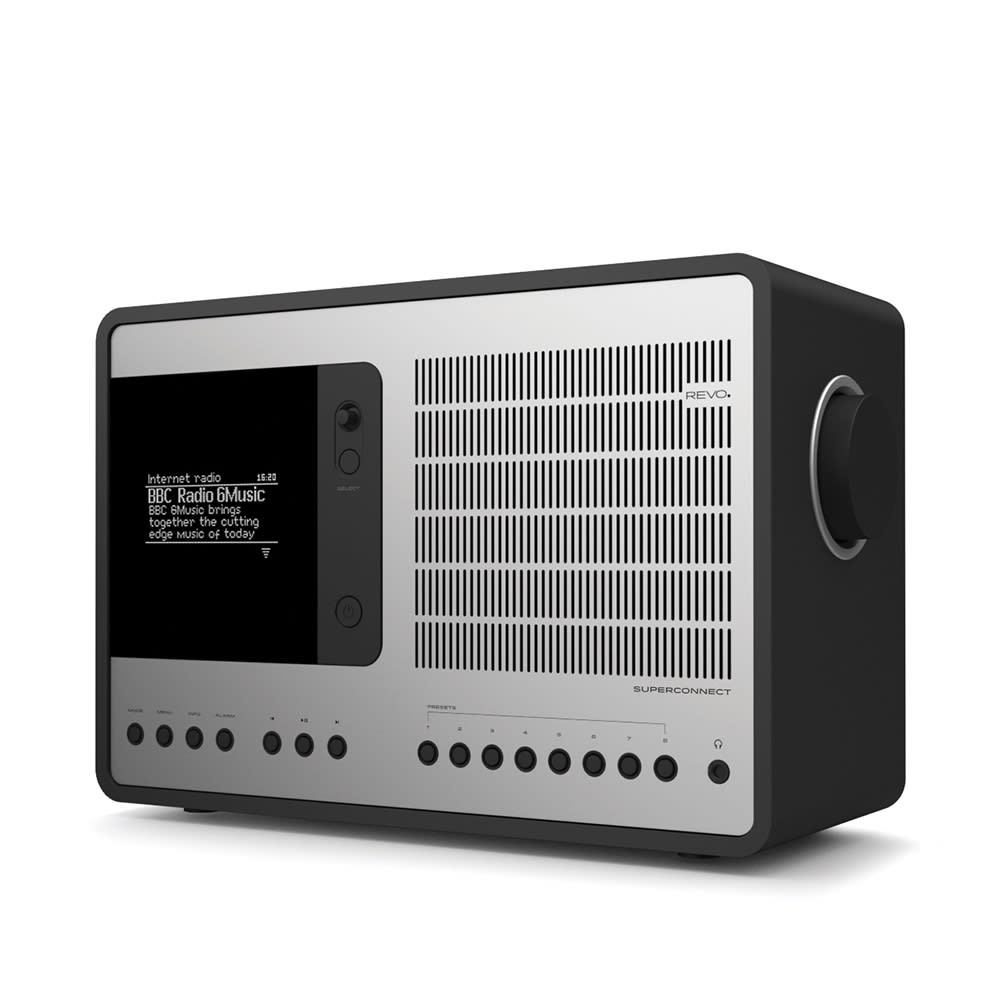 Revo Super Connect Network Audio Player & DAB Radio Matt Black & Silver