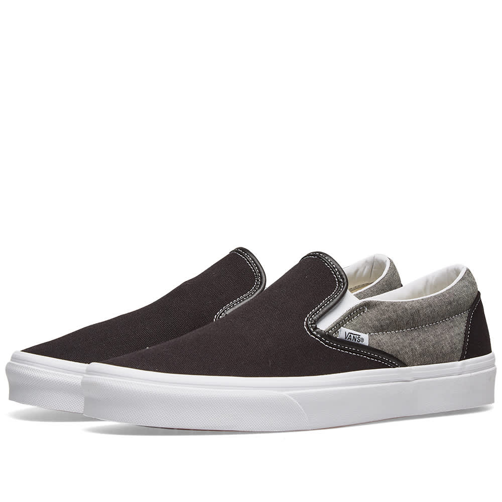 Vans UA Classic Slip On Chambray Canvas Black & True White | END.