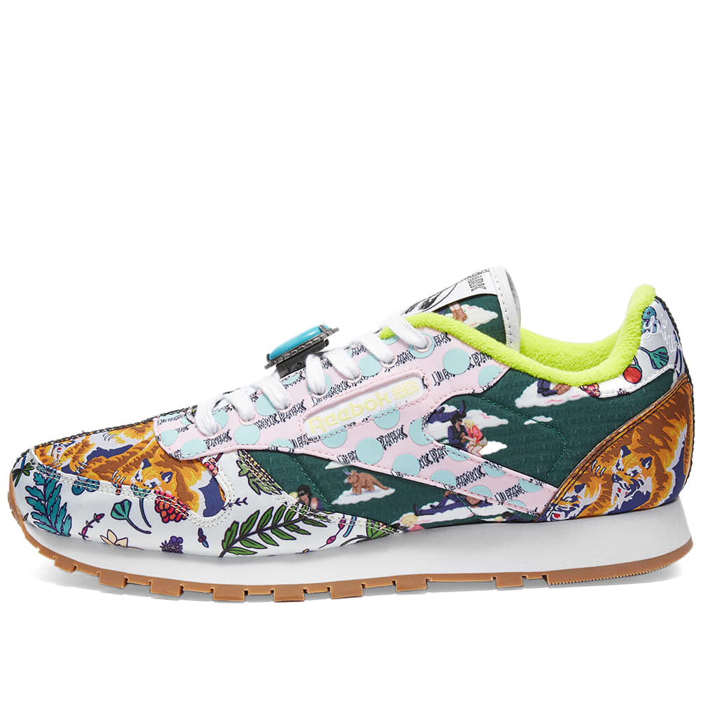 Reebok x Jurassic Park Classic Leather Black, White & Acid Yellow END