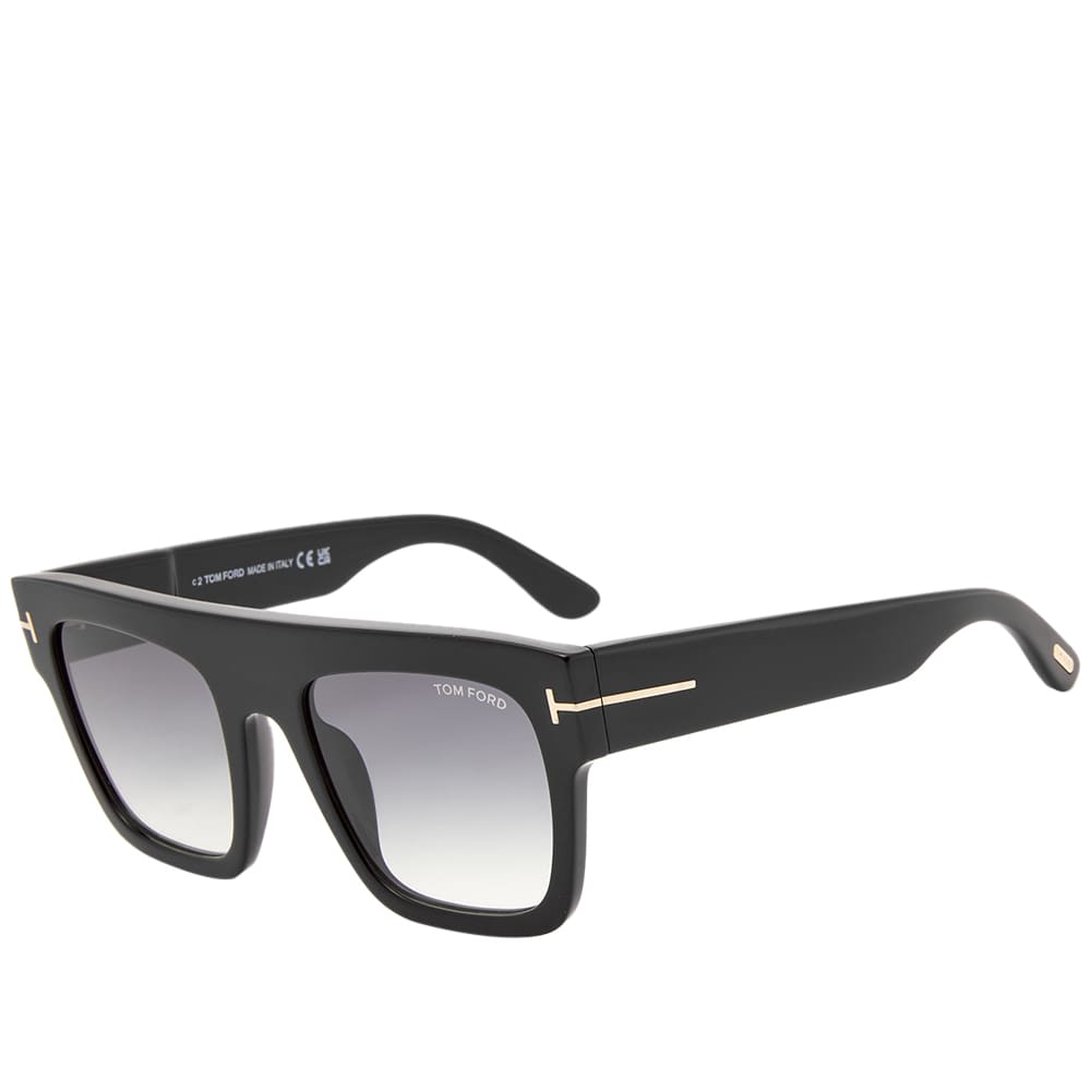 Tom Ford Sunglasses Renee Sunglasses Shiny Black & Gradient Smoke END
