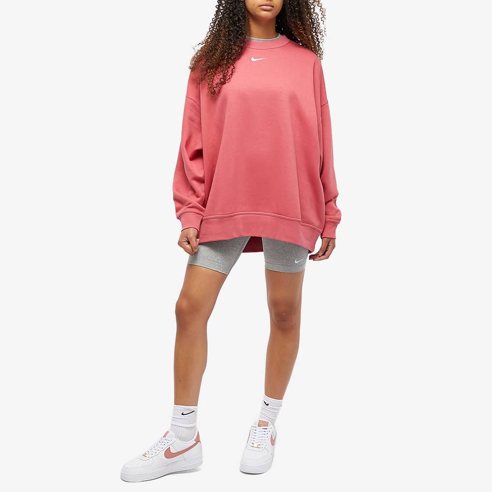 Nike Essentials Oversized Crew Sweat Archaeo Pink & White | END.