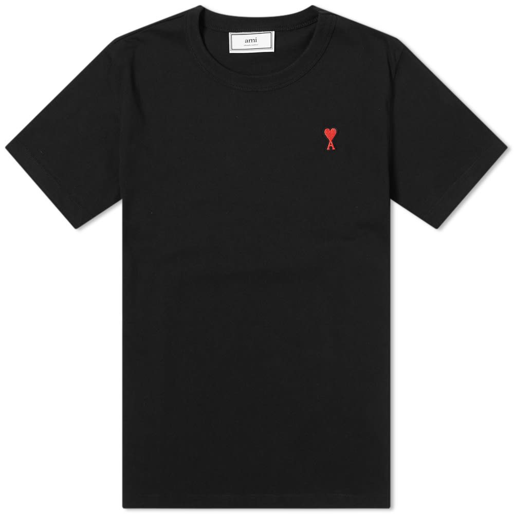 AMI Embroidered Heart Logo Tee Black END. (KR)