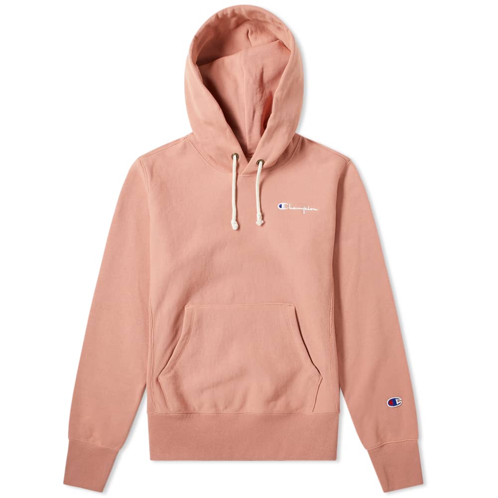 Champion Reverse Weave Women S Small Logo Script Hoody Dark Pink End