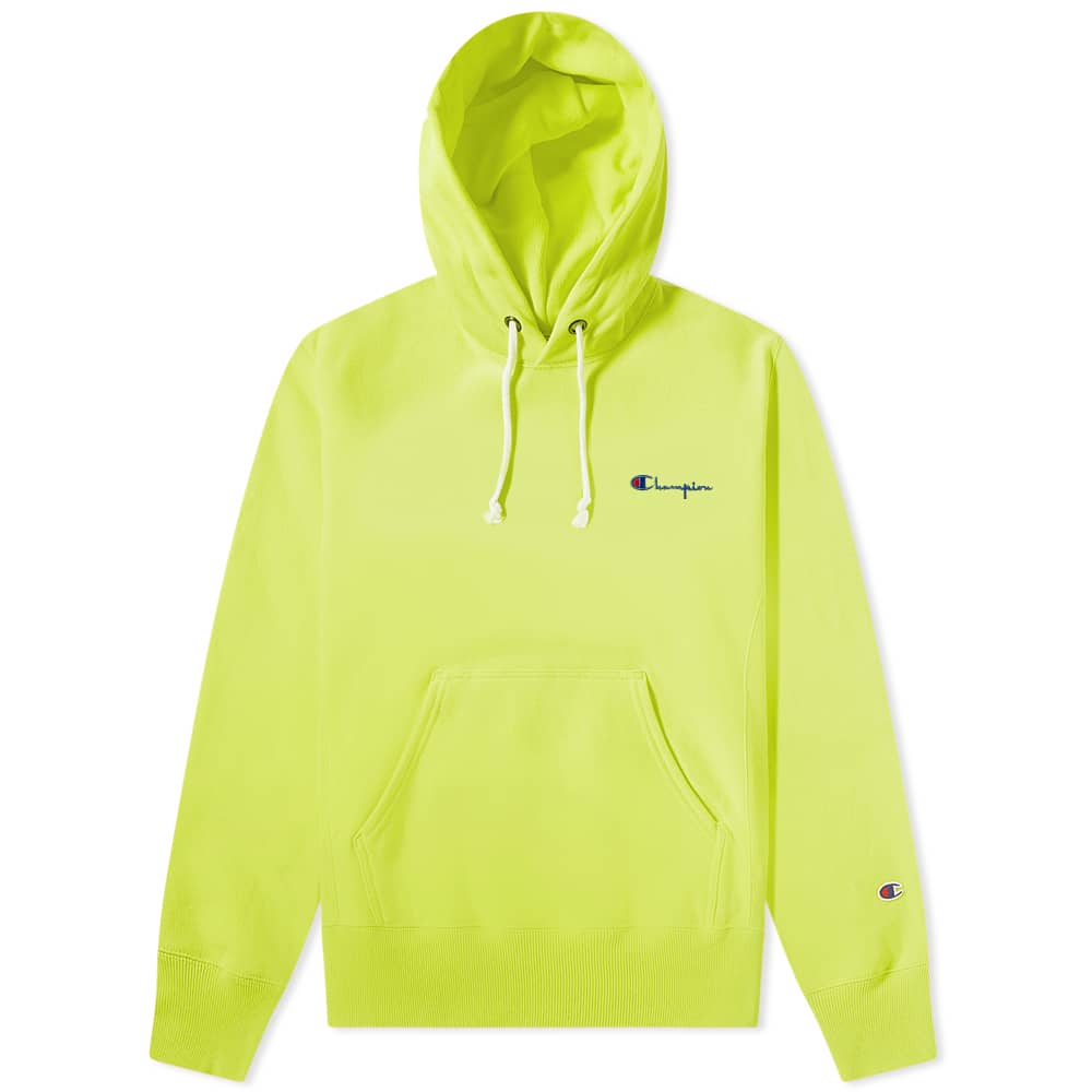 Champion Reverse Weave Small Script Logo Hoody Lime END. (UK)