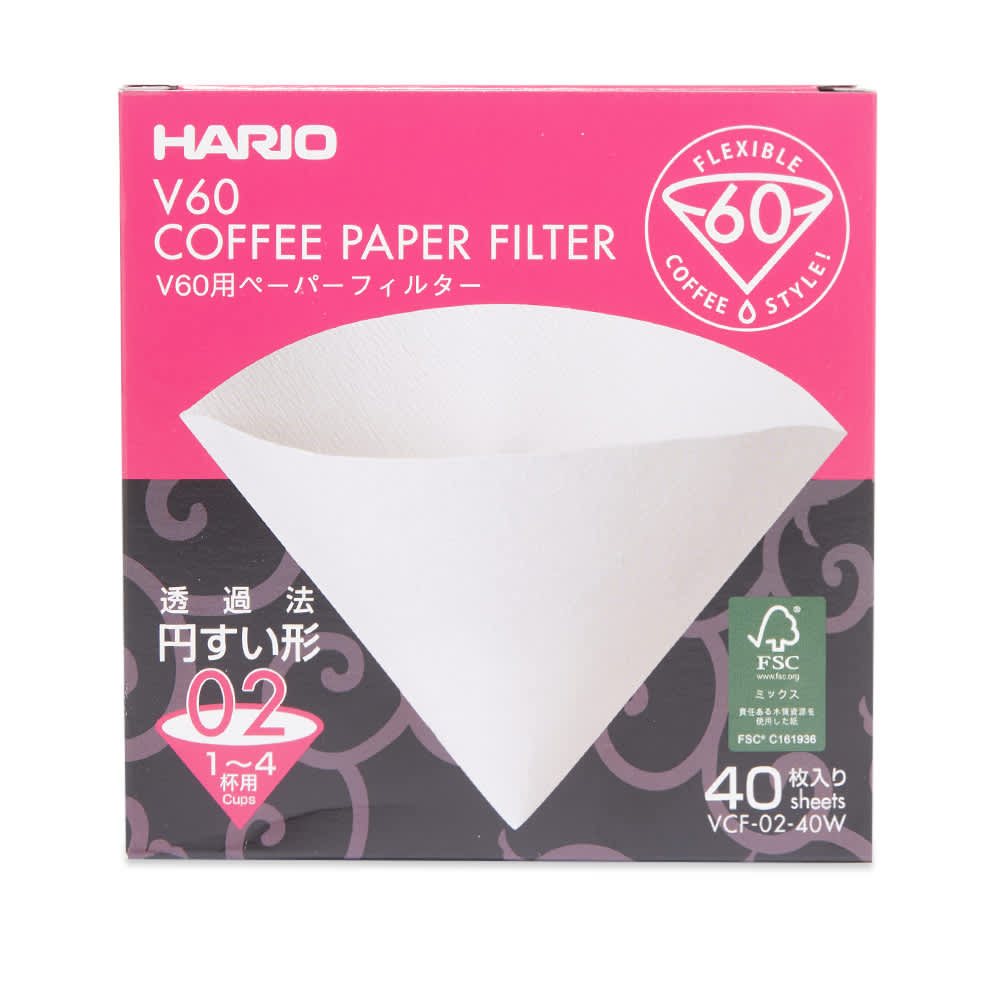 Hario V60 Coffee Paper Filters 02 White 40 Sheets END. (AU)