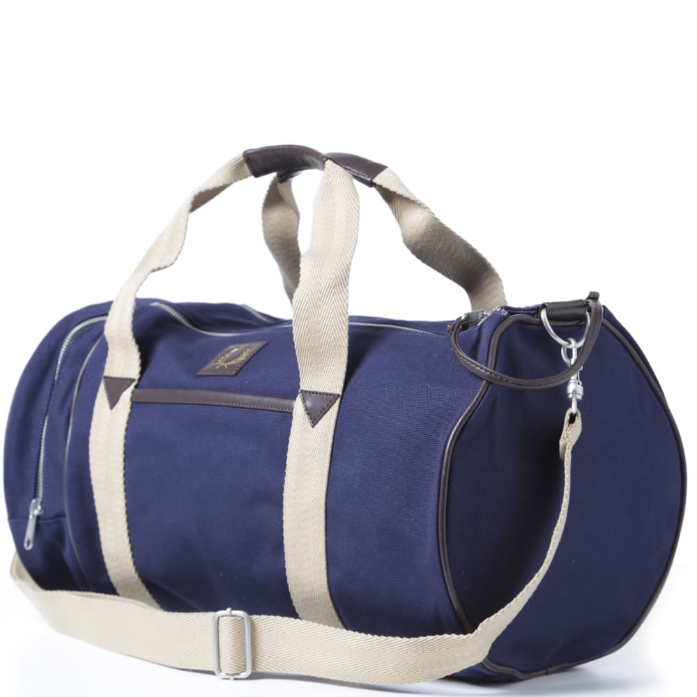 Fred Perry Classic Canvas Barrel Bag Carbon Blue | END.