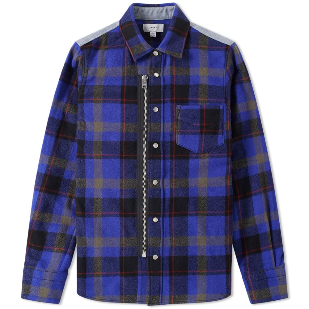 Coach Zip Shirt Jacket Blue Plaid END. (US)