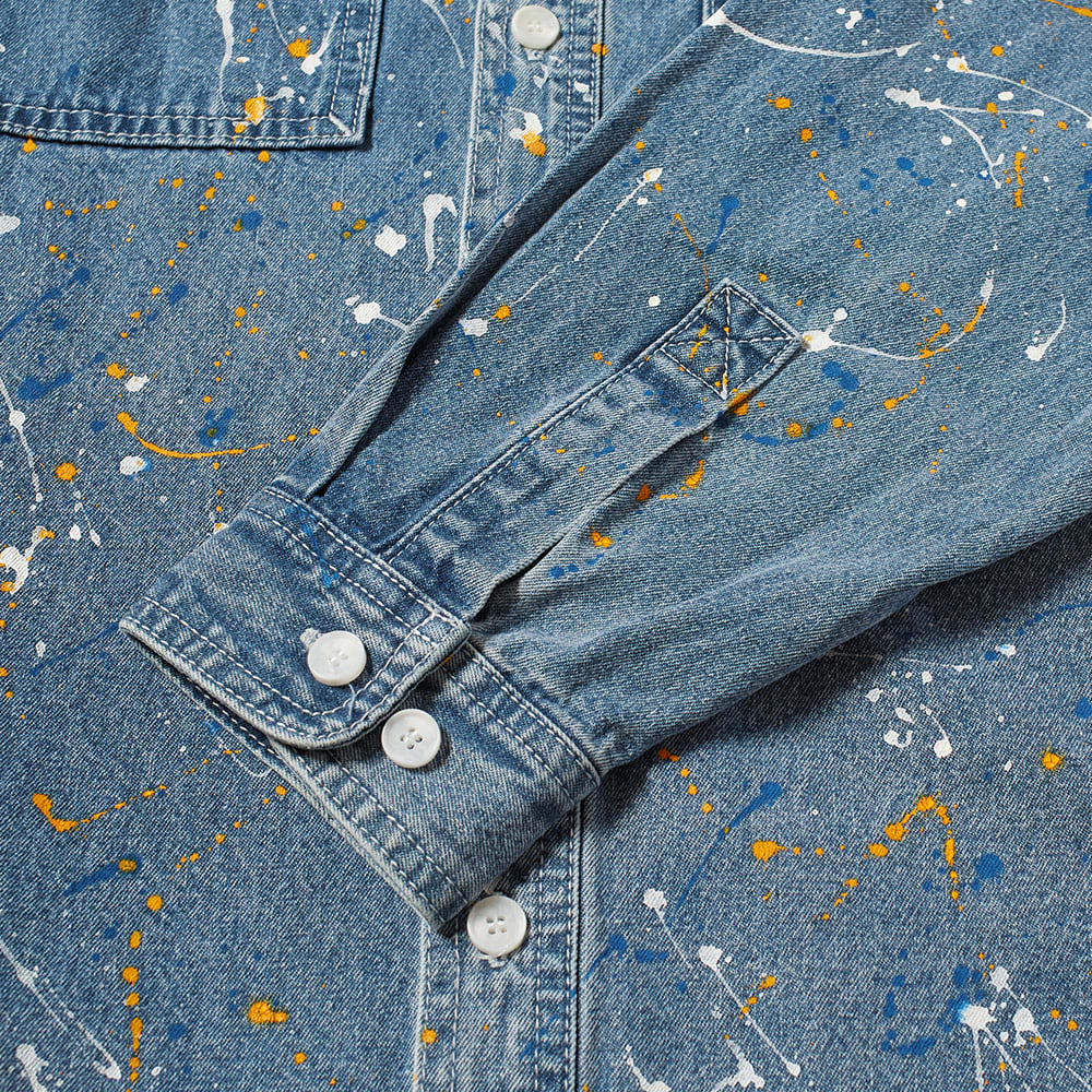 thisisneverthat Paint Splatter Denim Shirt Blue END. (SE)